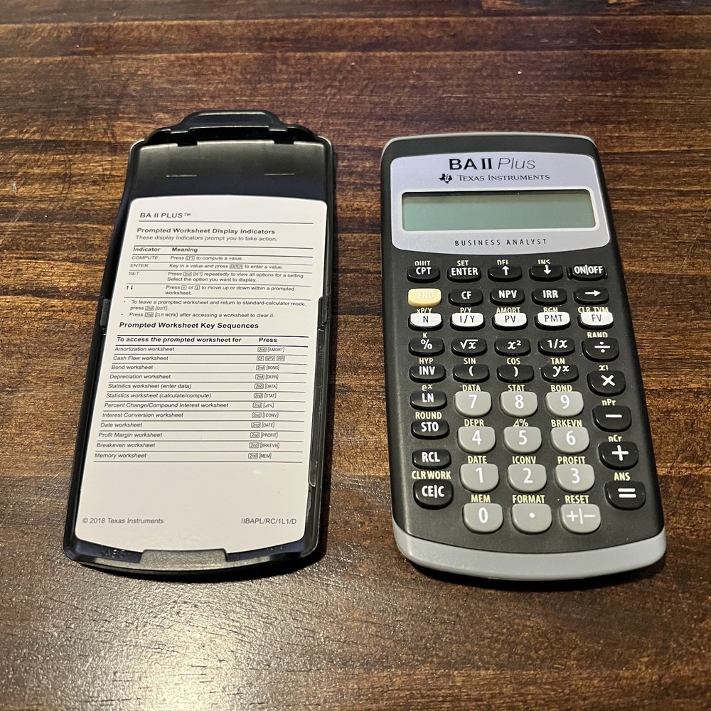 Texas Instruments BA II Plus Business Analyst, With Cover Pre Owned Tested Works